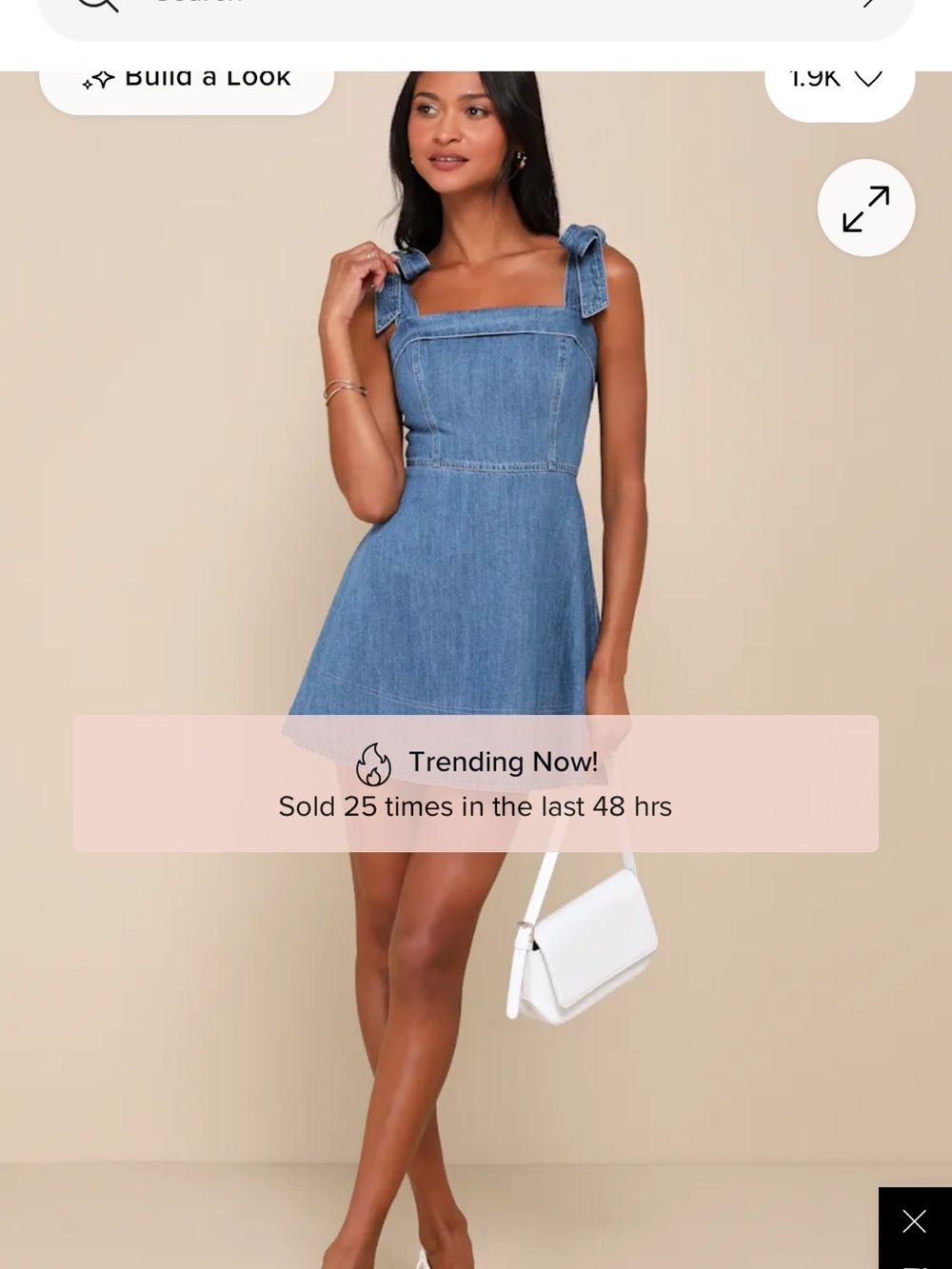 Lulu's Blue Denim Tie-Shoulder Mini Dress